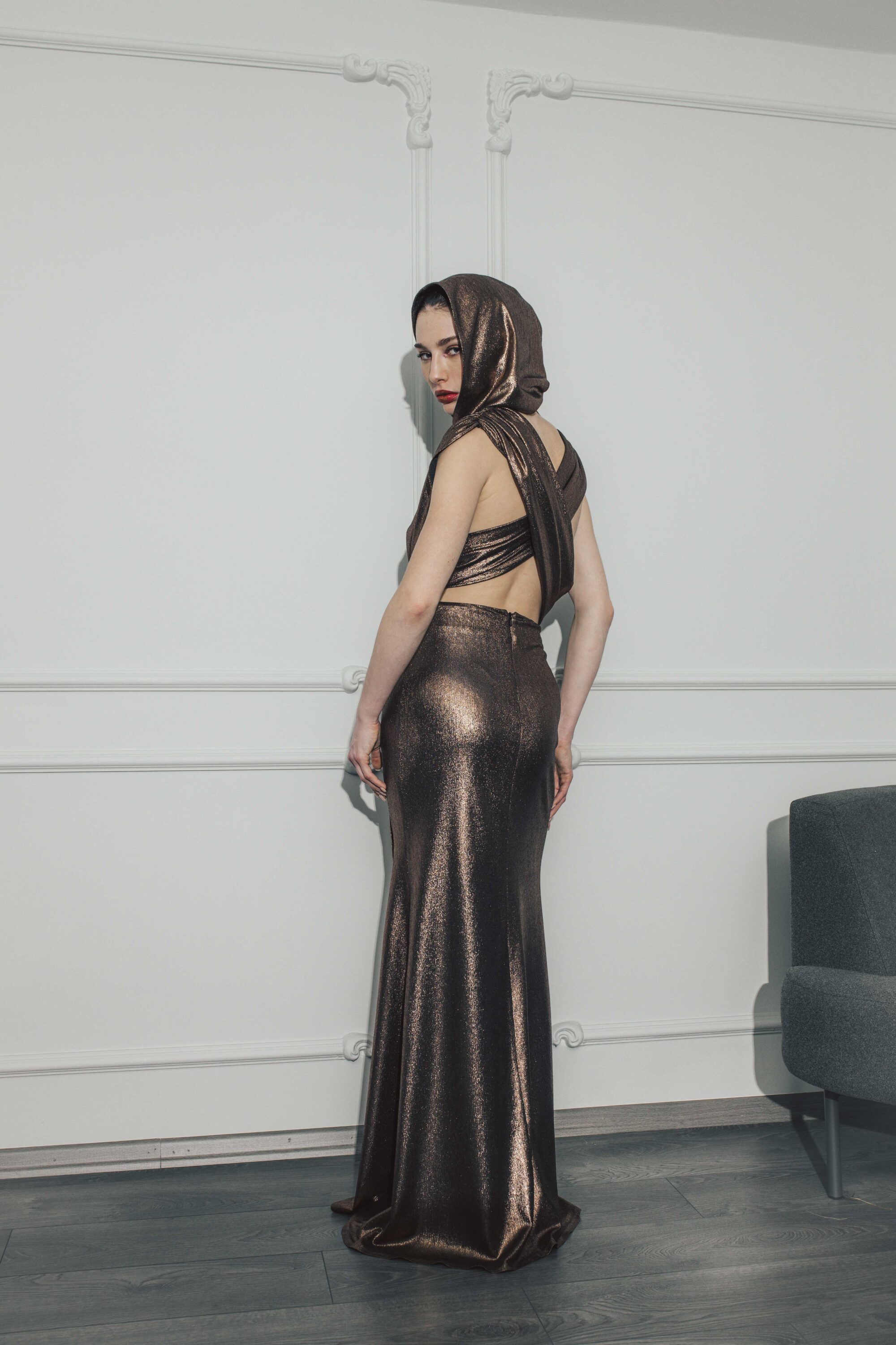 Valeria in Copper Dress