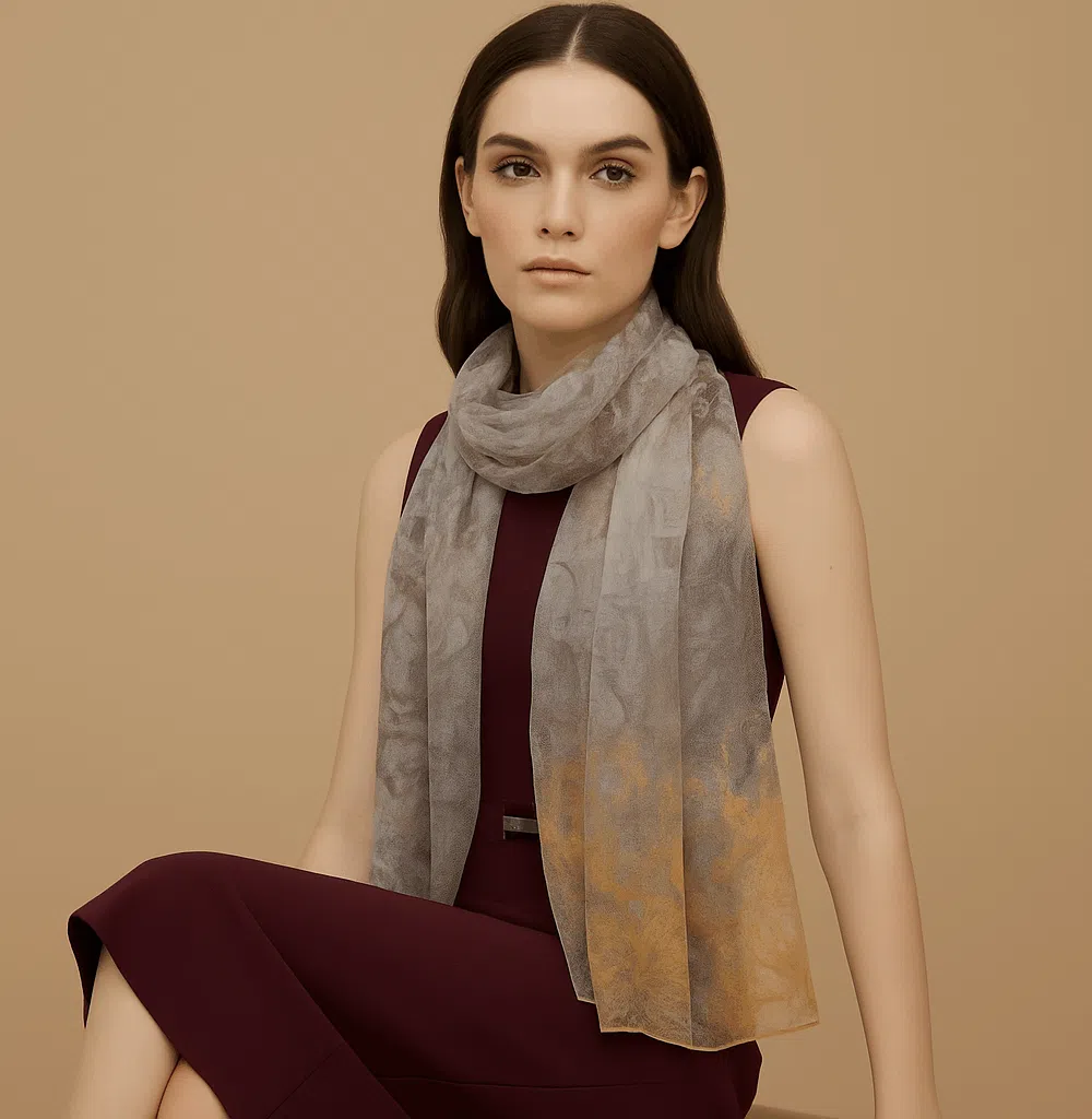 Pastel Mirage %100 Doğal Mulberry İpek Şifon Şal