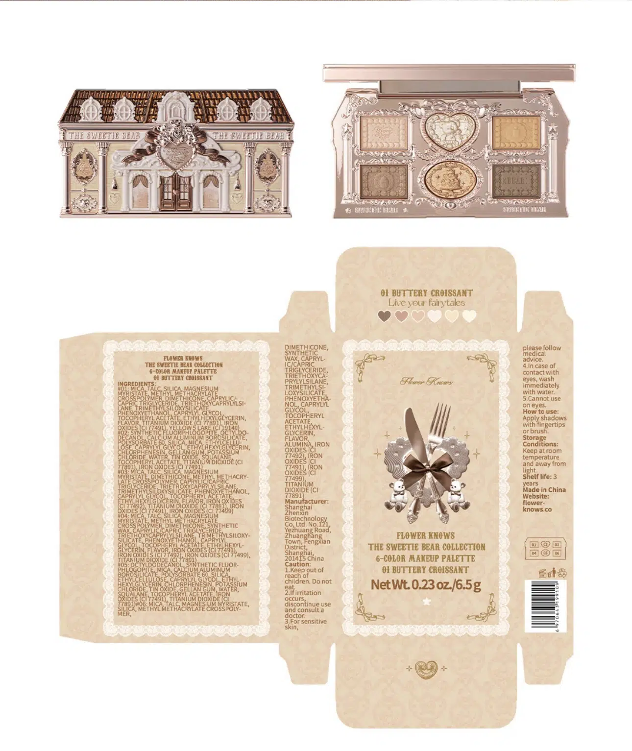 Flower Knows The Sweetie Bear Makyaj Paleti