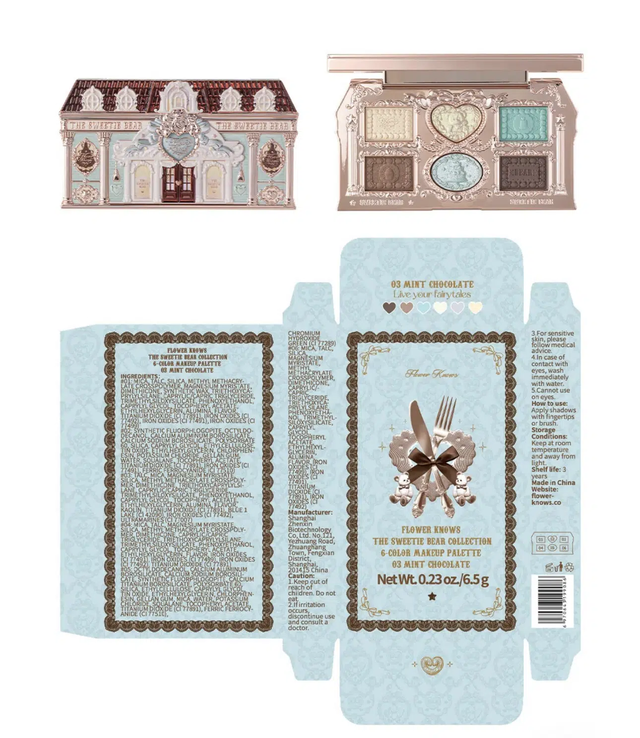 Flower Knows The Sweetie Bear Makyaj Paleti